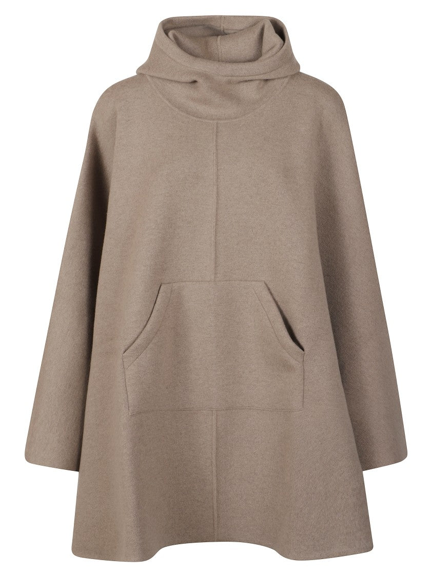 Bottega Veneta Loose-Fitting Beige Coat With Subtle Hood