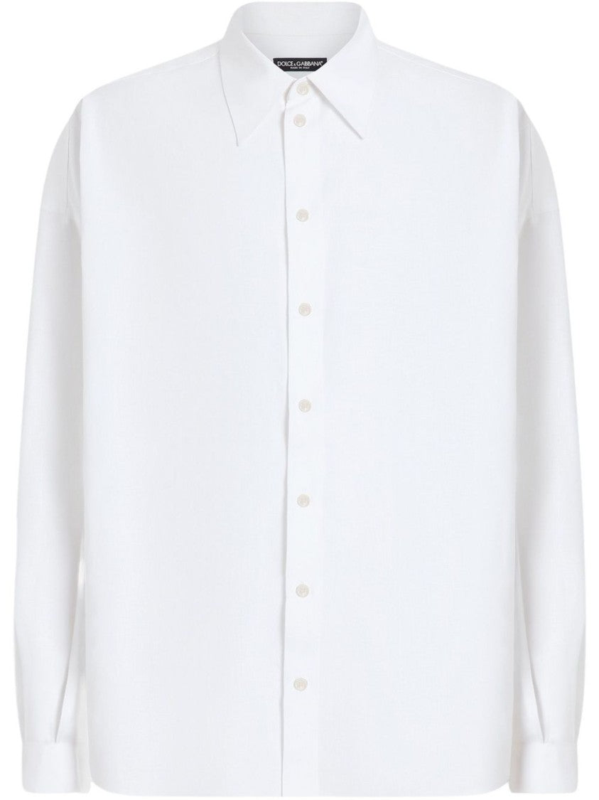 Dolce & Gabbana Button-Down Shirt With Box-Pleat Detail And Drop Shoulder Design