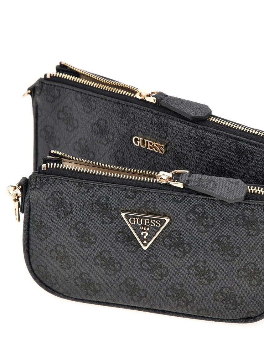 Guess Black Crossbody Bag In Logo Canvas