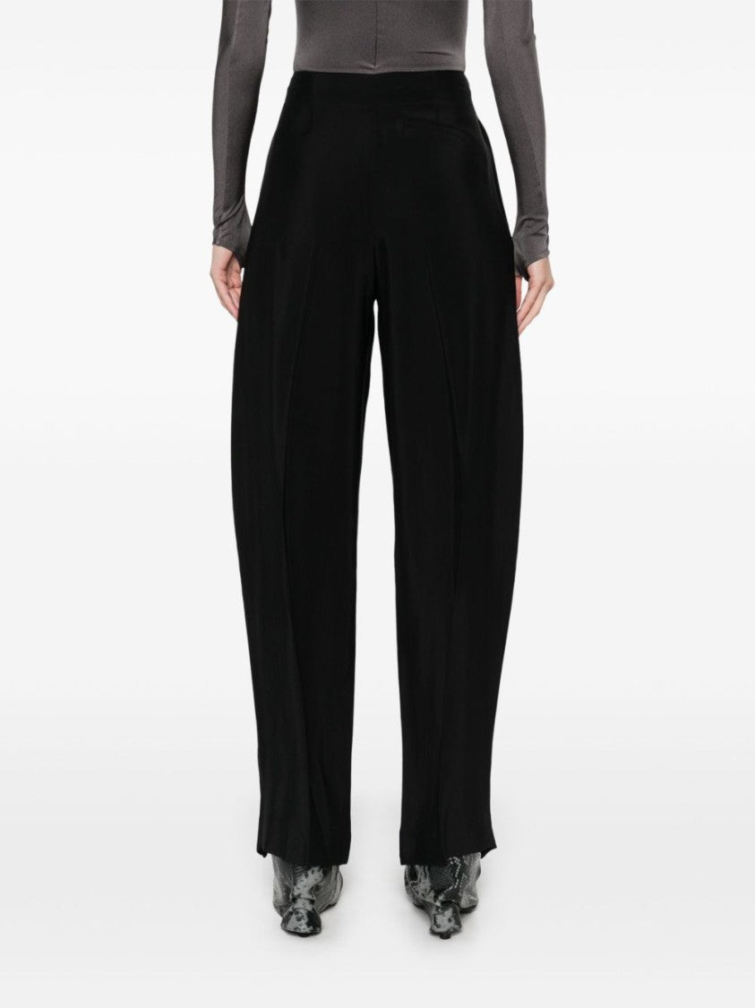 Mugler Black Tailored Straight Leg Slit Trousers