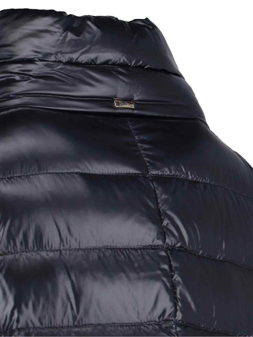 Herno Black Amelia High Neck Button Puffer
