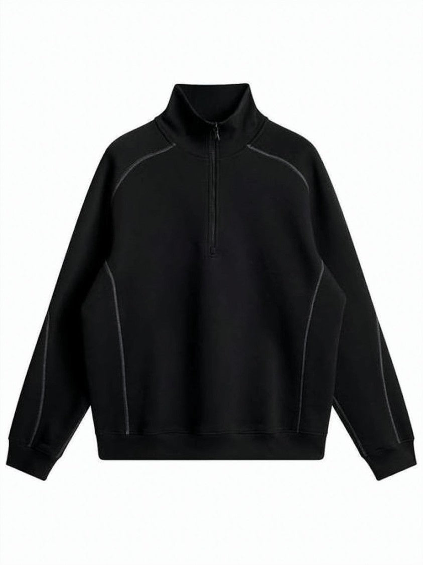 J Lindeberg Black Pullover Jacket With Half-Zip Front