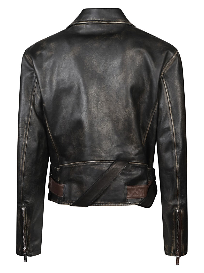 Dsquared2 X Magliano Leather Jacket With Zip