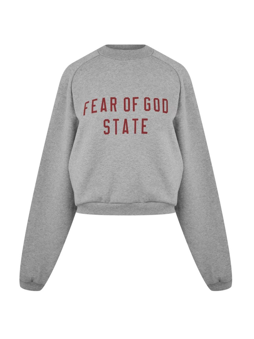 Fear Of God Essentials Logo Fleece Cropped Sweatshirt