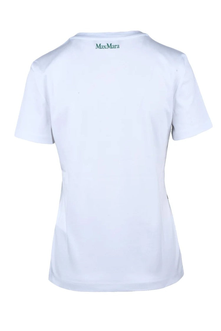 Max Mara Green White Cotton T-Shirt