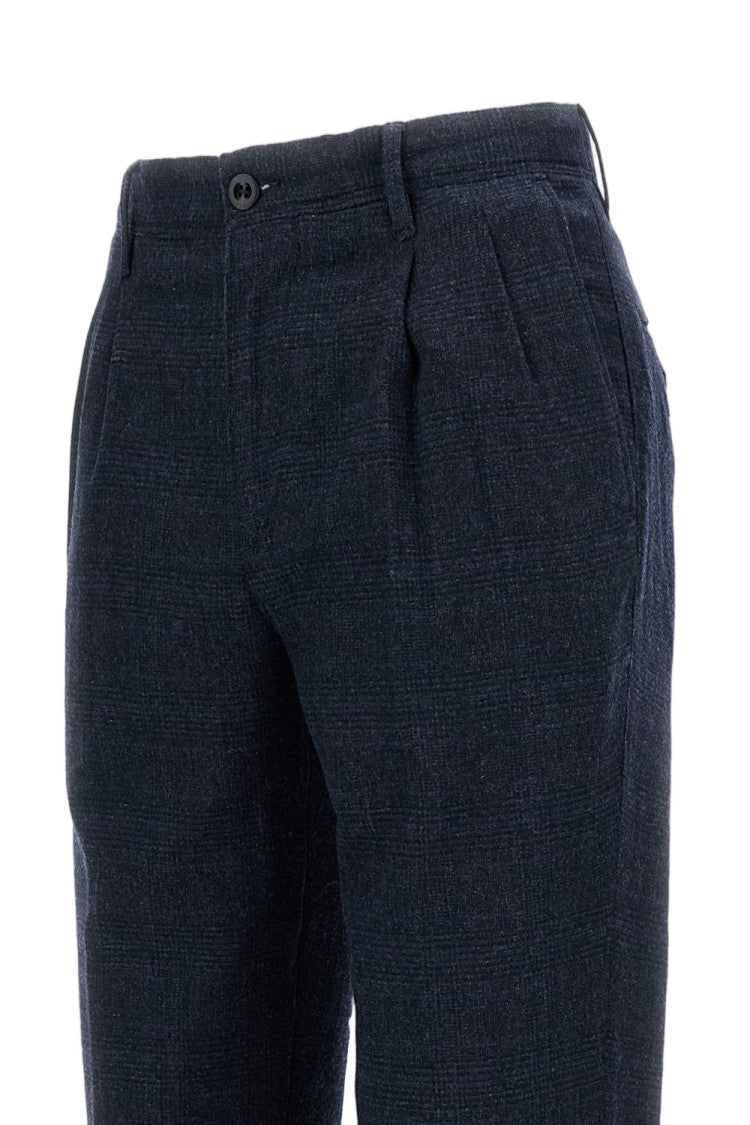 Incotex Tailored Wool Blend Trousers With Textured Pattern