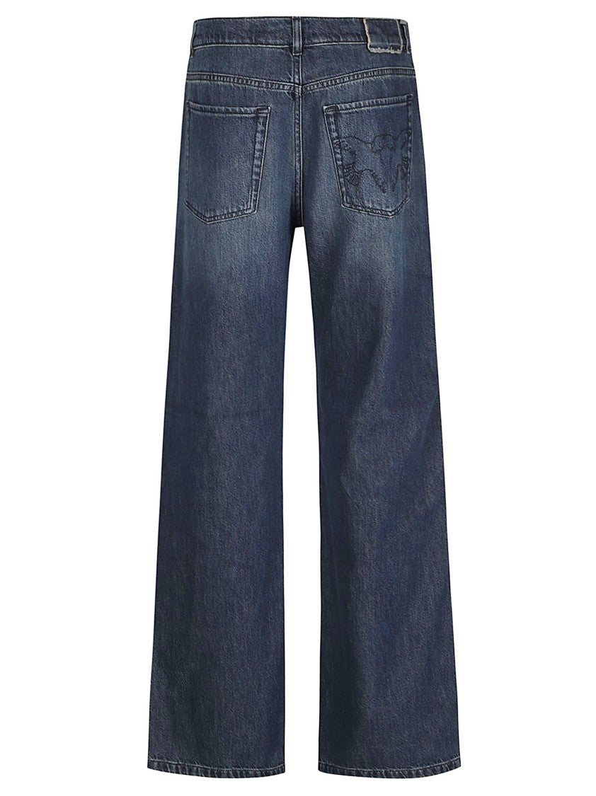 Pinko Wanda Wide Leg Cotton-Blend Jeans
