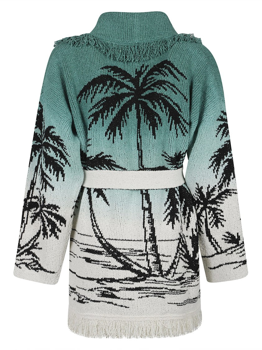 Alanui Wave Bloom Gradient Cotton Cardigan