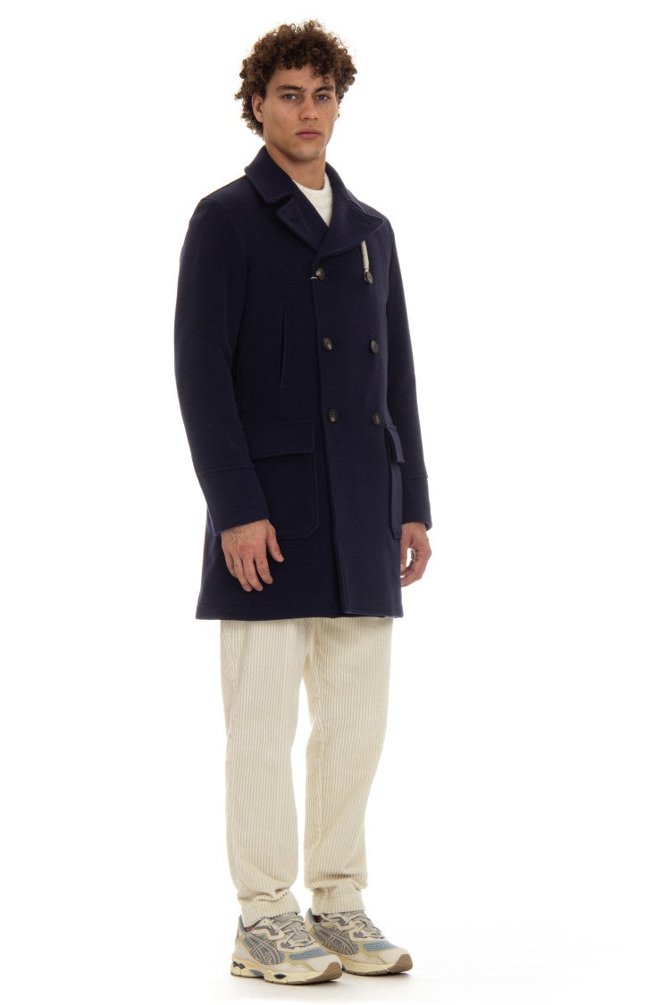 Camplin Long Wool Blend Peacoat