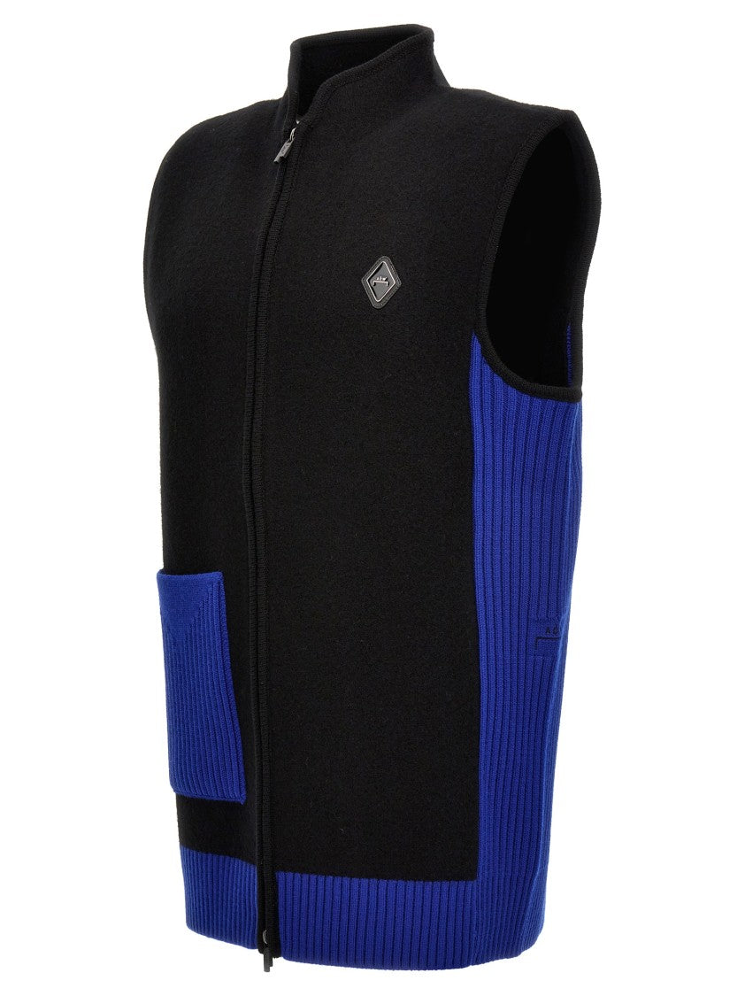 A-Cold-Wall* Two-Color Merino Wool Vest With Zip Closure And Logo Plaque