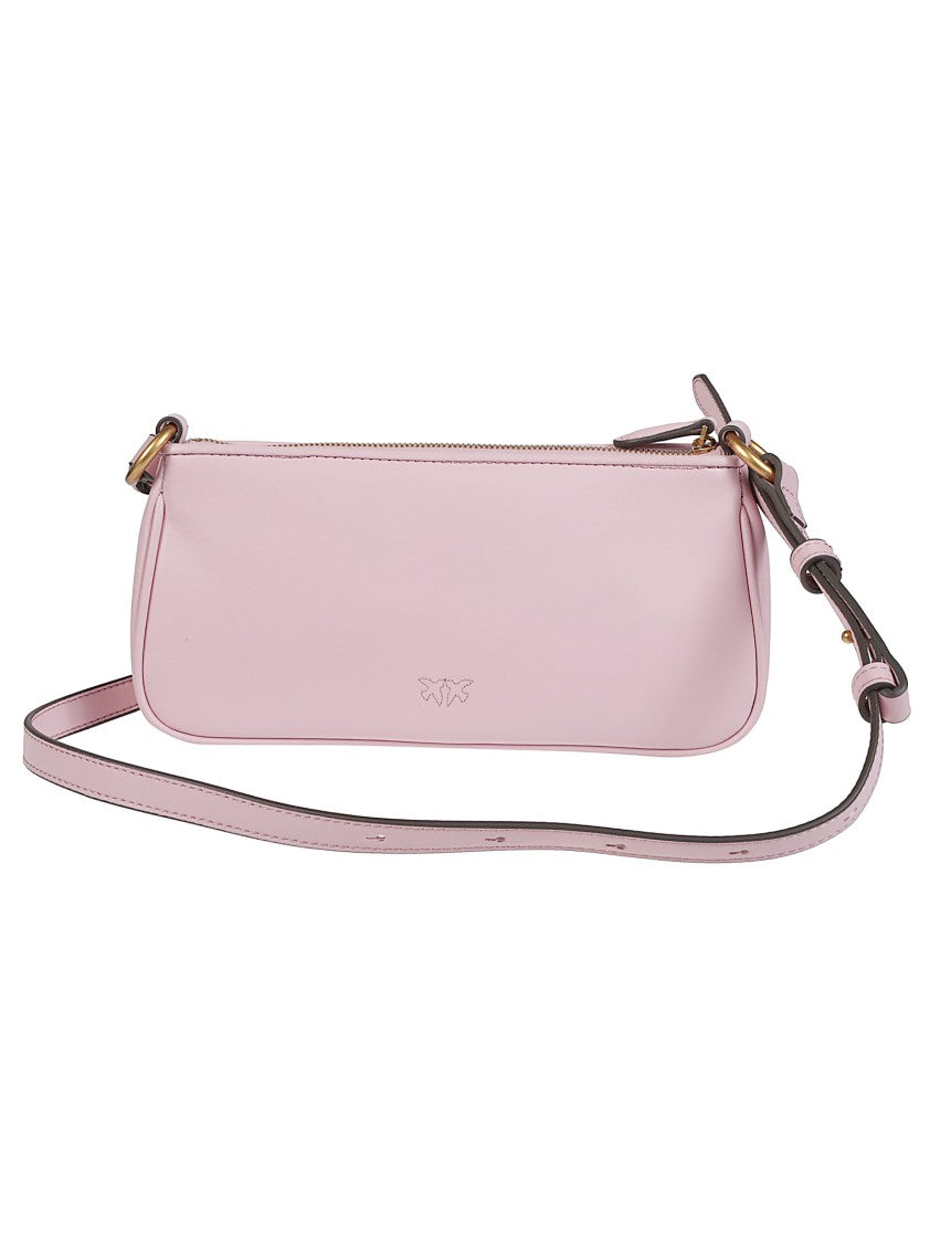 Pinko Half Moon Baguette Mini Leather Shoulder Bag