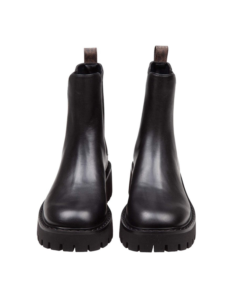 Michael Kors Asher Flat Ankle Boot In Black Leather