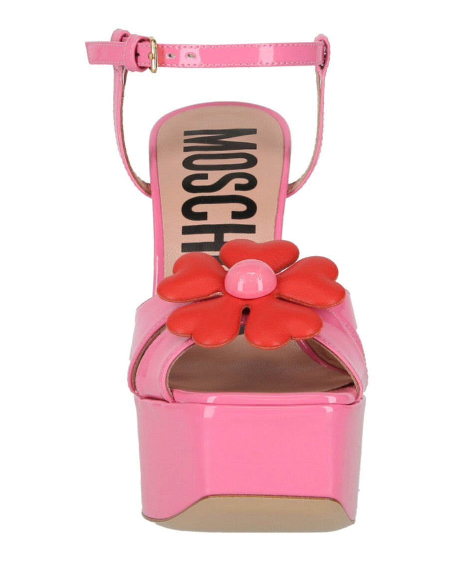 Moschino Flower-Appliqué Platform Sandals