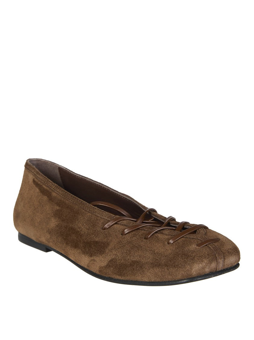 Alohas Bumi Suede Pointed Lace Up Flats