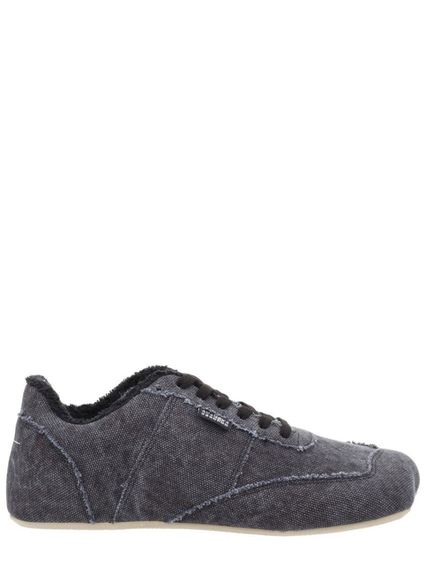 Mm6 By Maison Margiela Black Anatomical Cotton Canvas Sneakers