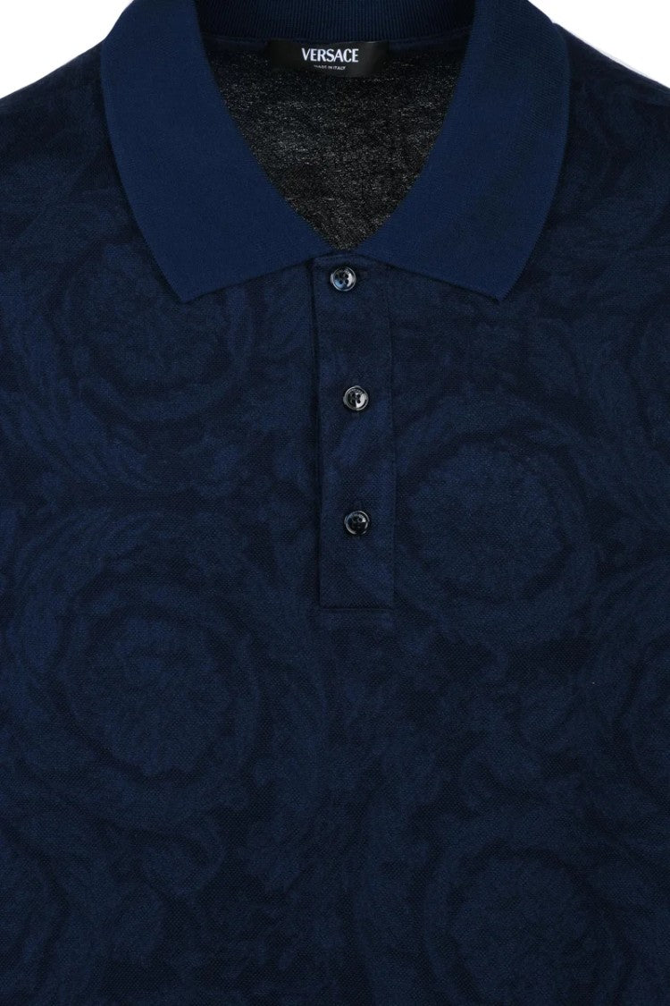 Versace Collection Deep Blue Cotton Polo