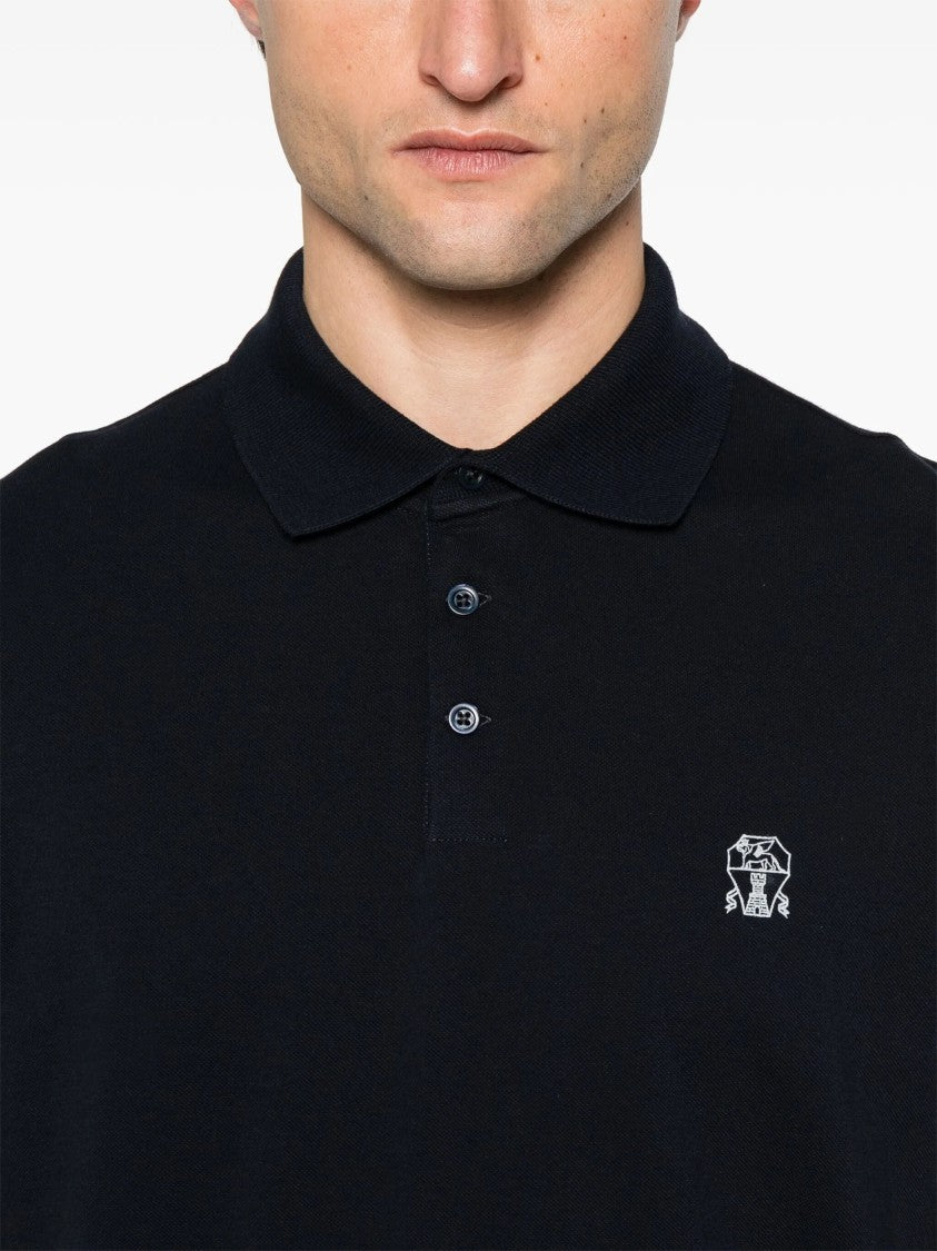 Brunello Cucinelli Short-Sleeve Traditional Collar Cotton Polo