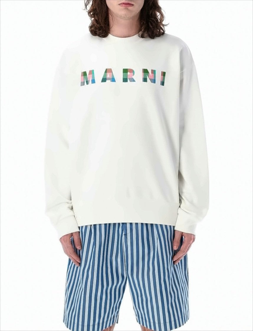 Marni Relaxed-Fit Long-Sleeve Sweatshirt With Multicolored Geometric Print