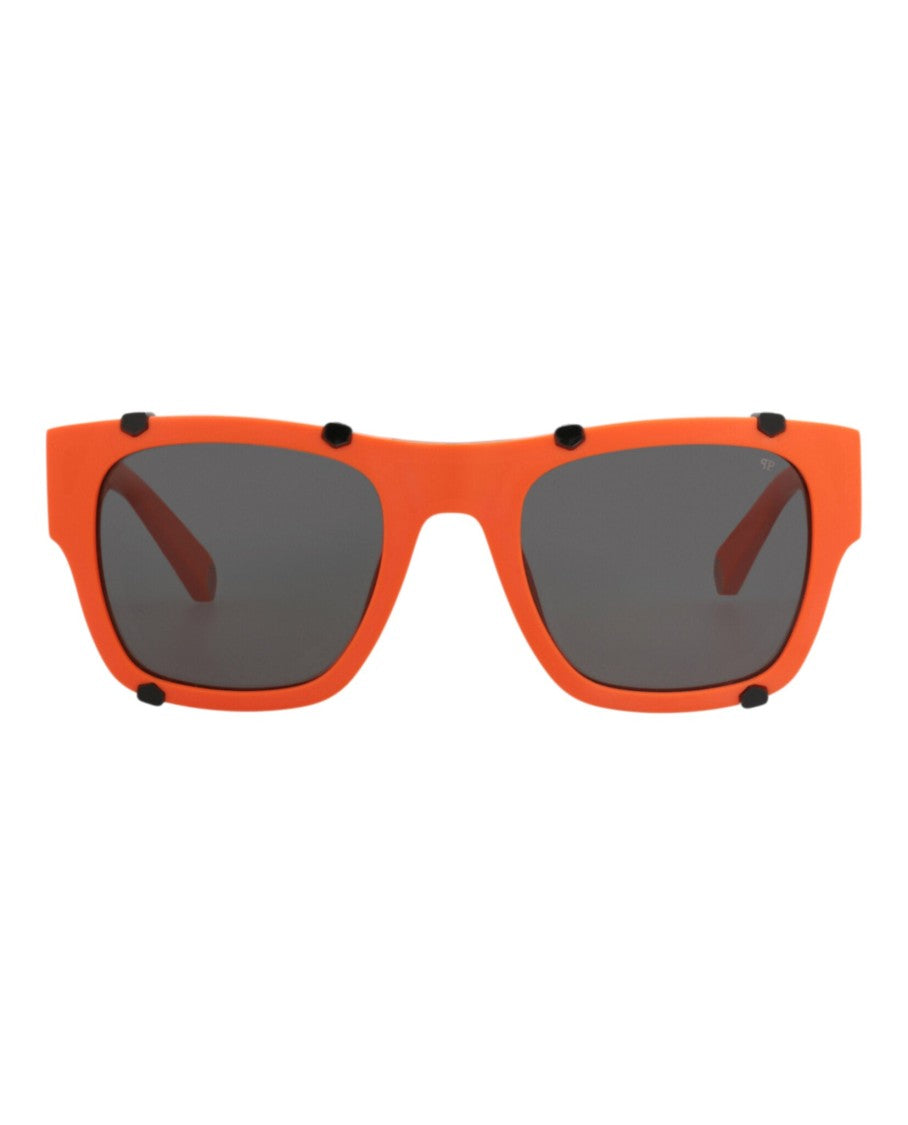 Philipp Plein Bold Square-Frame Acetate Sunglasses With Saddle Nose Bridge