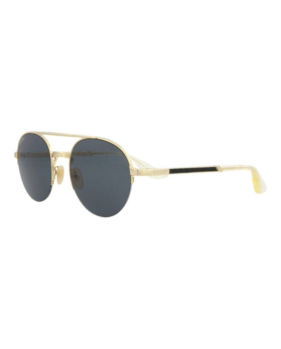 Gucci Round-Frame Metal Sunglasses