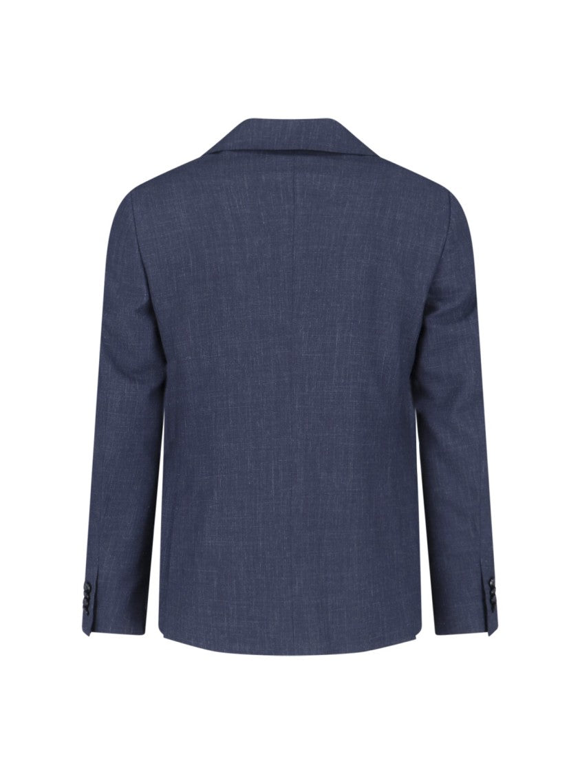 Zegna Navy Single-Breasted Wool-Linen Tailored Suit