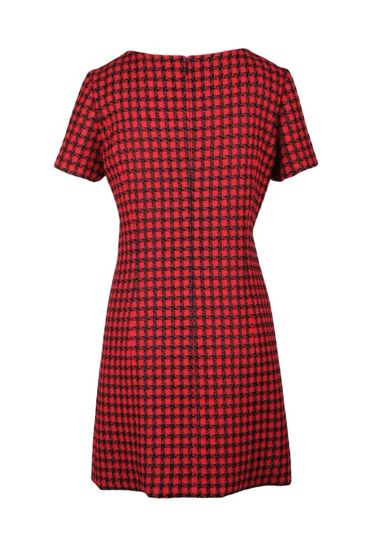 Versace Collection Bouclé Dress - Red/Black