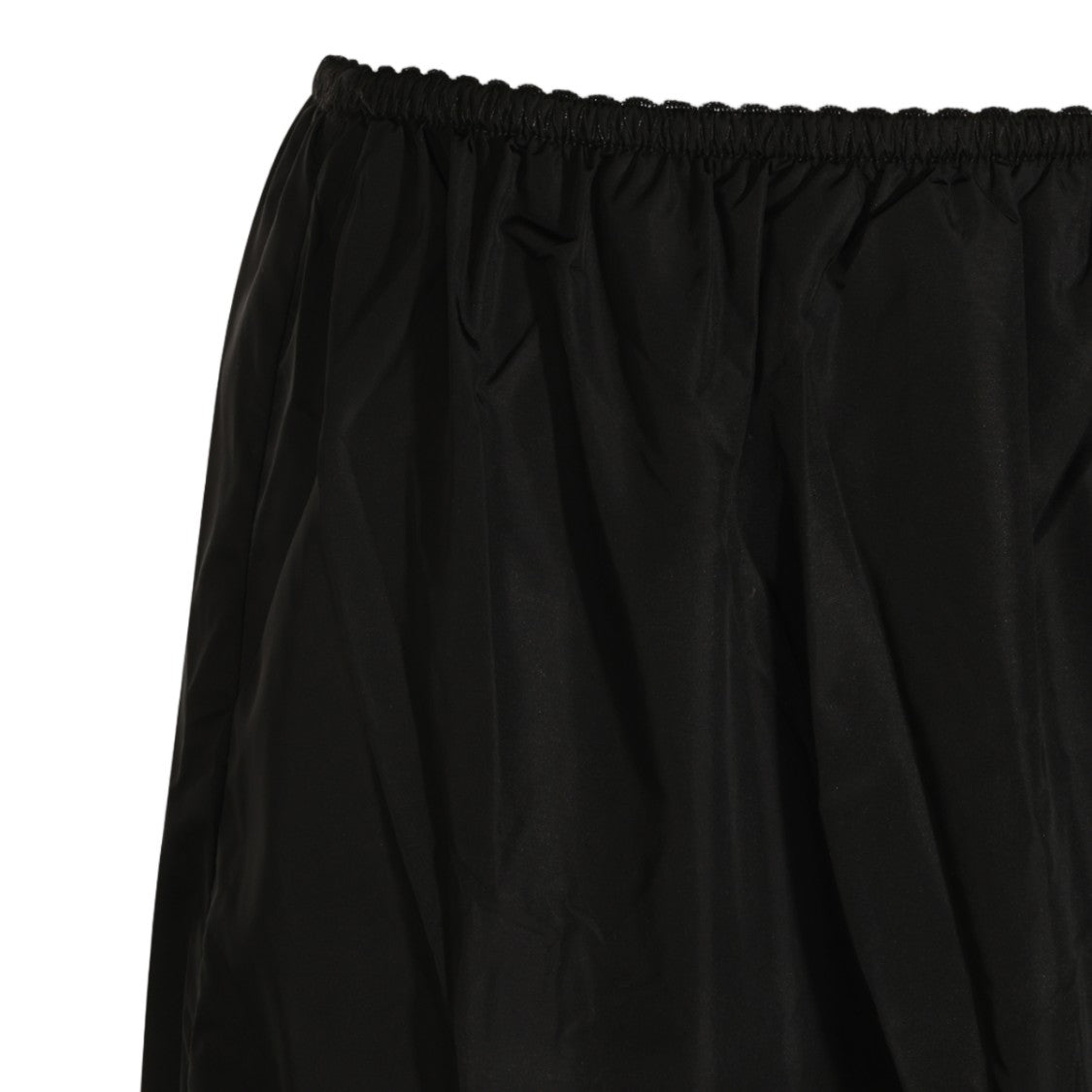 Ganni Gathered Waistband Skirt With Ruffled Hem And Lace Trim