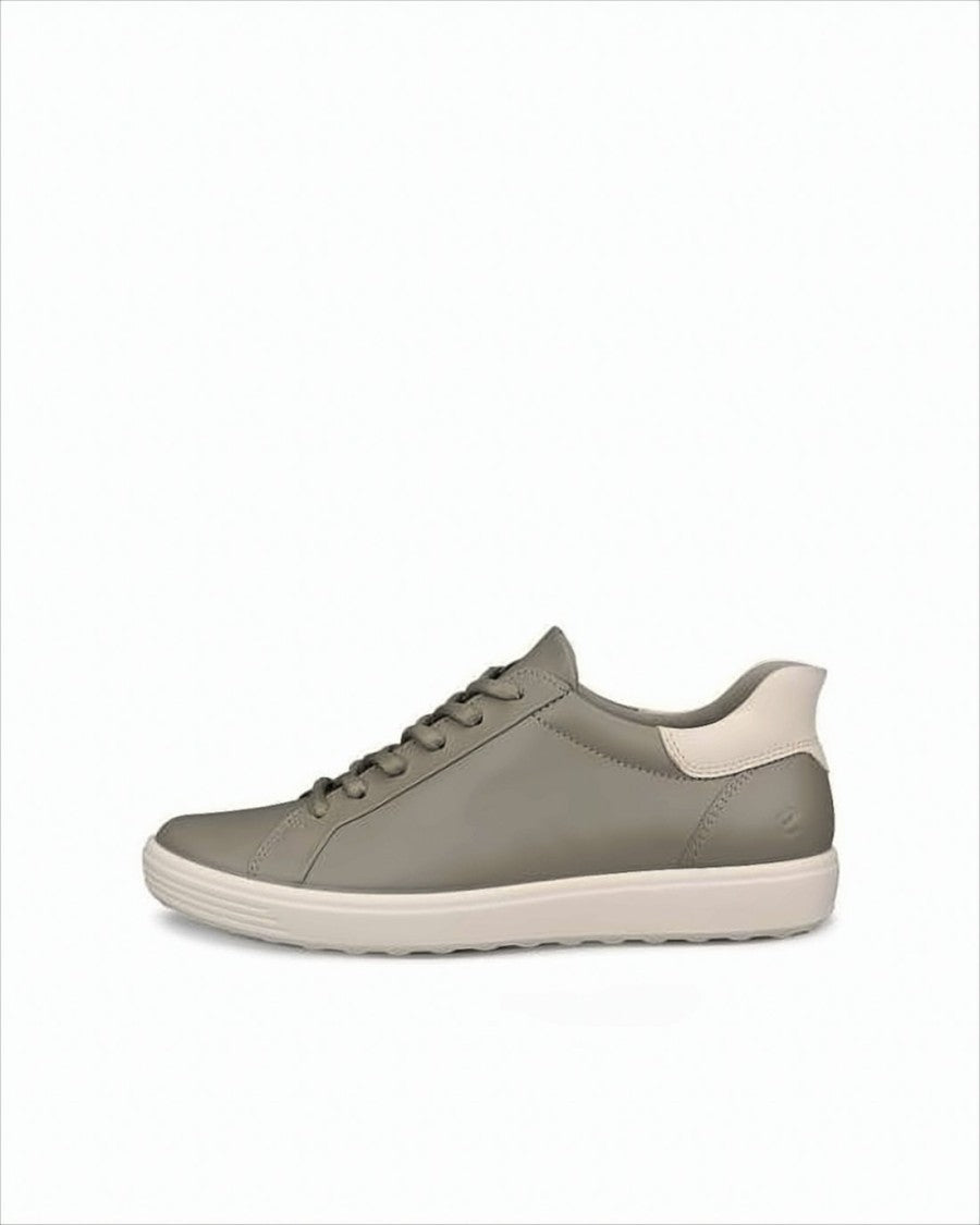 Ecco Minimalist Olive Green Leather Sneakers