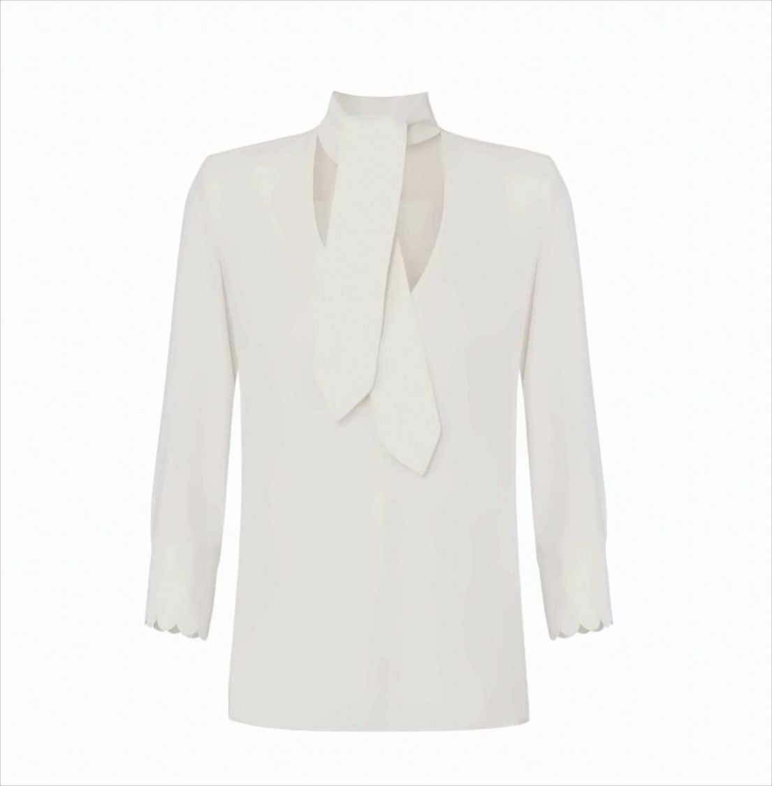 Elisabetta Franchi Georgette Shirt With Embroidered Sash