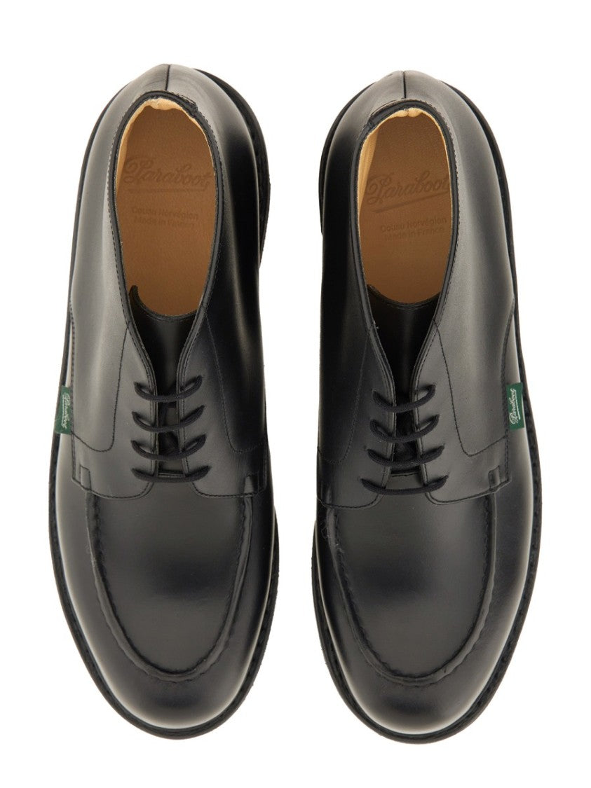 Paraboot Polished Leather Lace-Up Boot With Rounded Toe