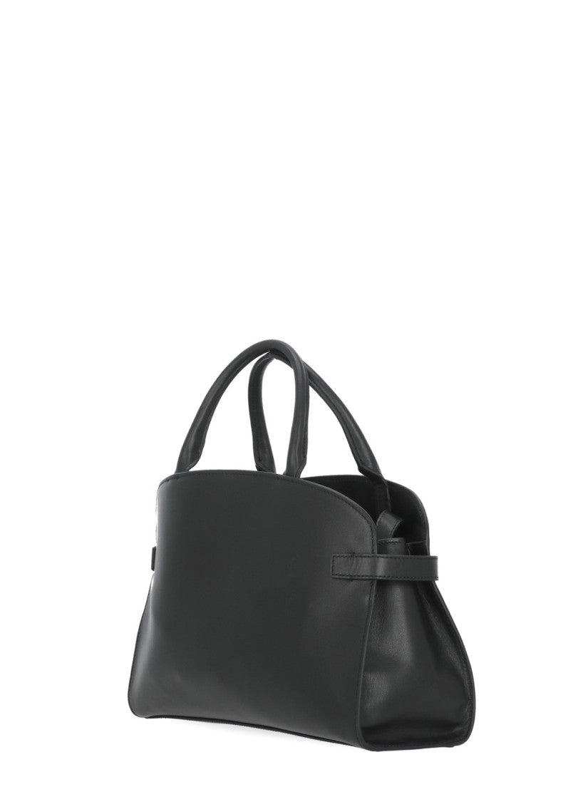 Coccinelle Coccinelle Black Leather Shoulder Bag With Golden Logo