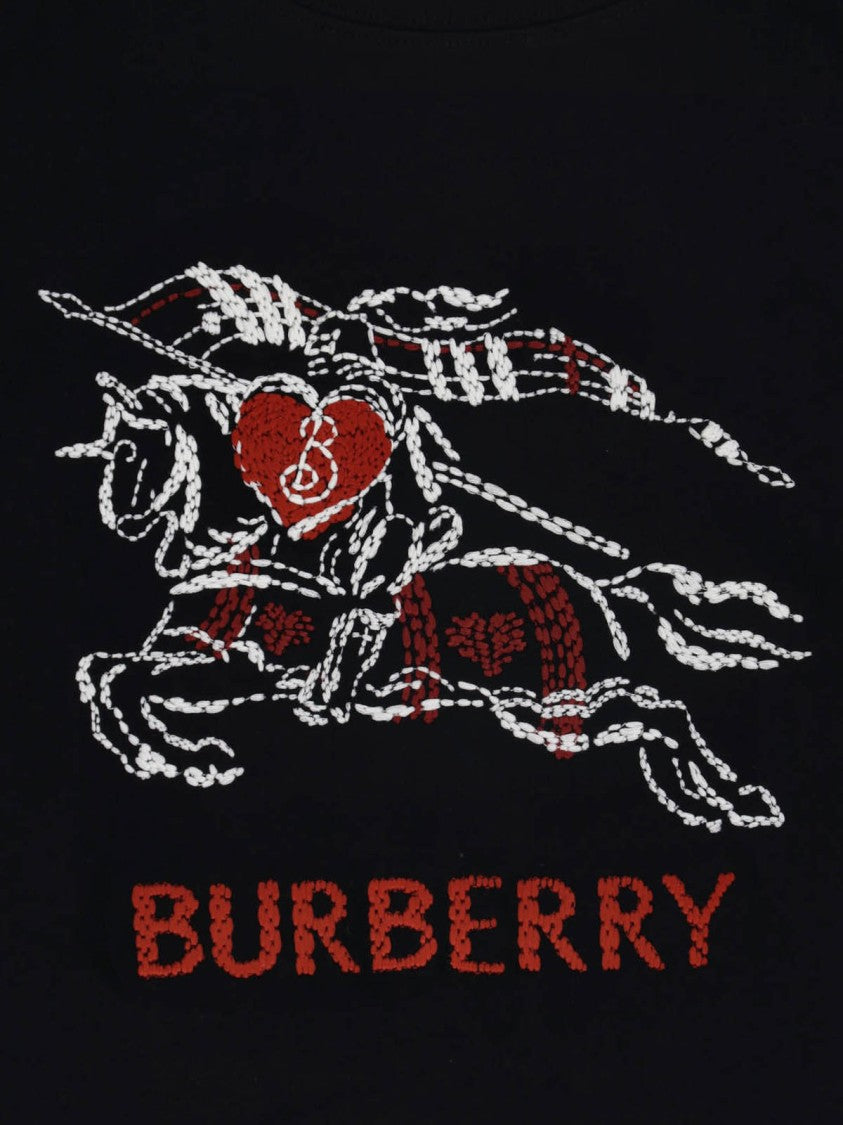 Burberry Black Ekd Cotton Printed T-Shirt