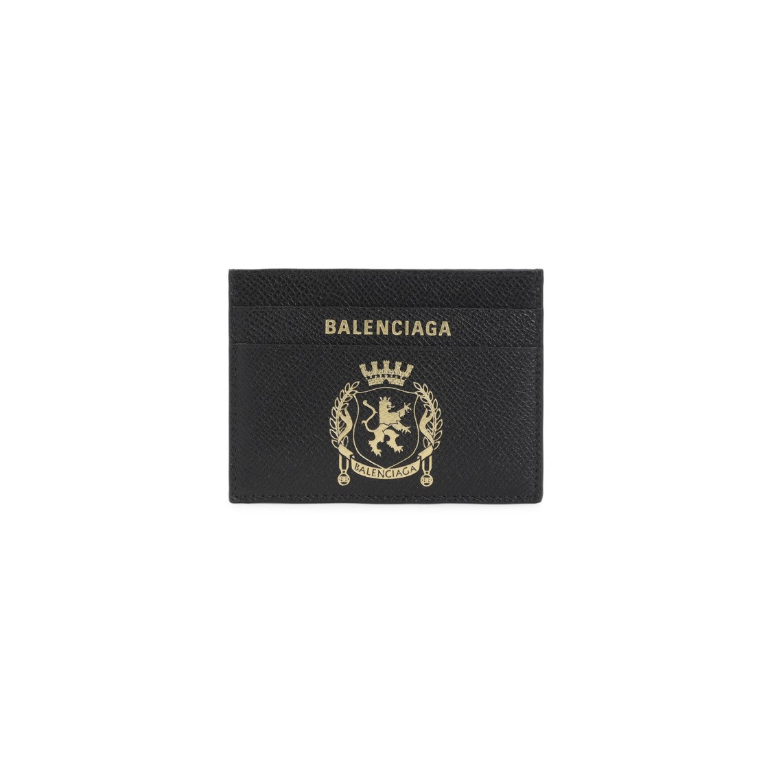 Balenciaga Compact Black Grained Leather Wallet