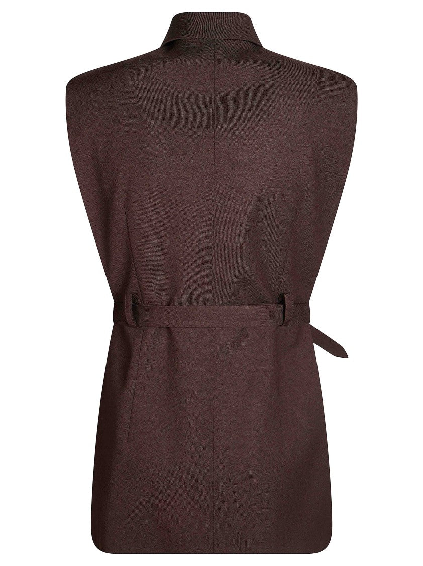 Pinko Nuraqus Diagonale V-Neck Tailored Gilet
