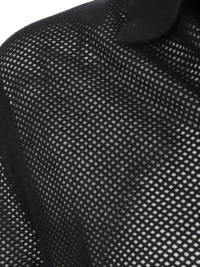 Tom Ford Semi-Transparent Black Polo Shirt
