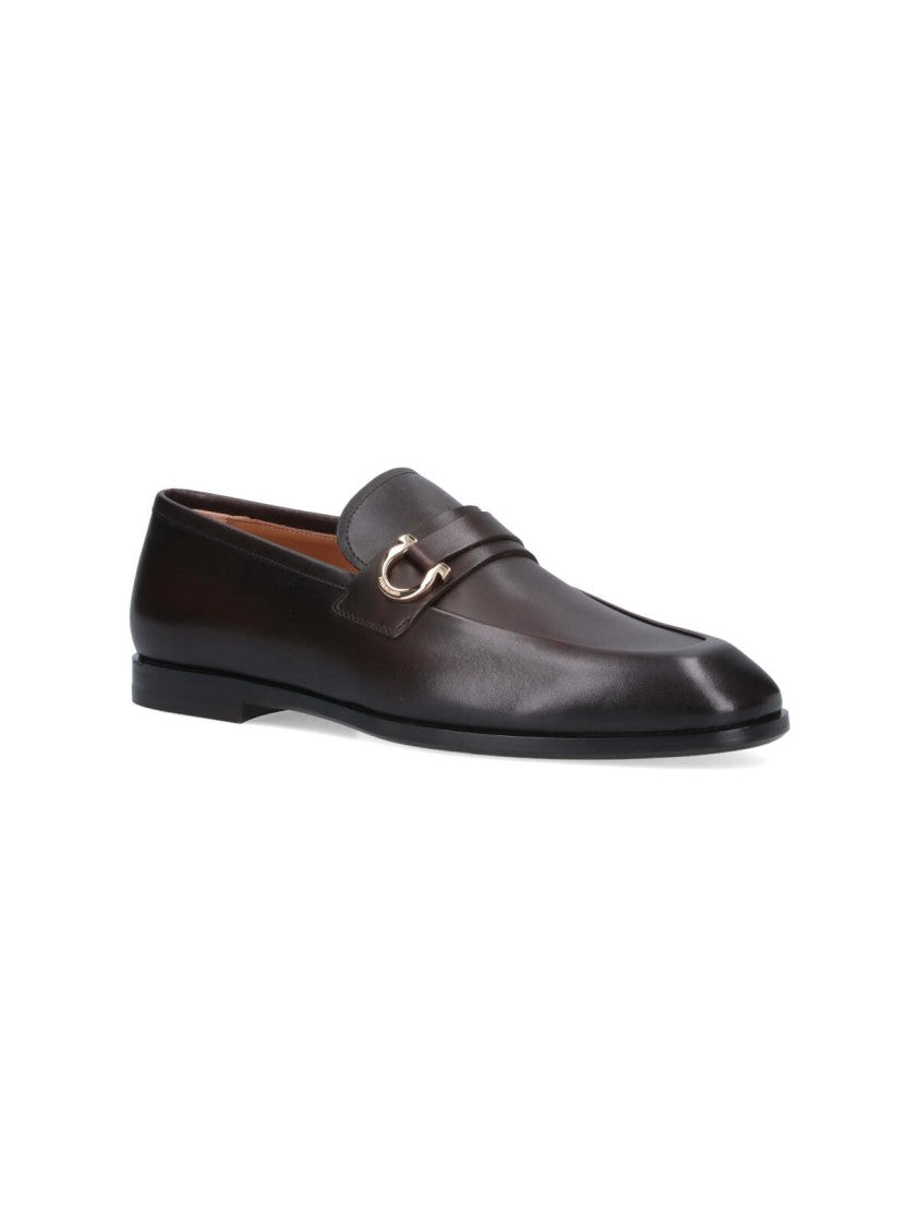 Ferragamo "Gancini" Loafers Brown
