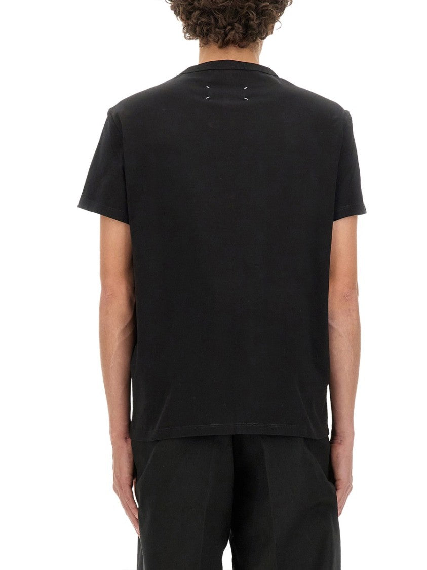 Maison Margiela Relaxed Fit Black Cotton T-Shirt