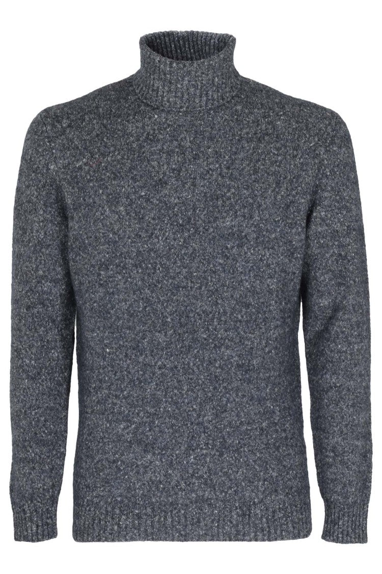 Kangra Blue Ribbed Alpaca-Blend Turtleneck Sweater