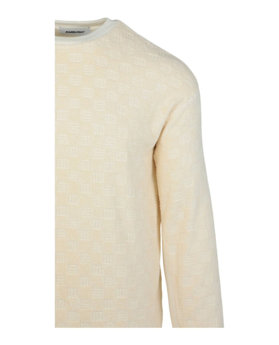 Ambush Loose Fit Crewneck Sweatshirt With Allover Monogram Pattern