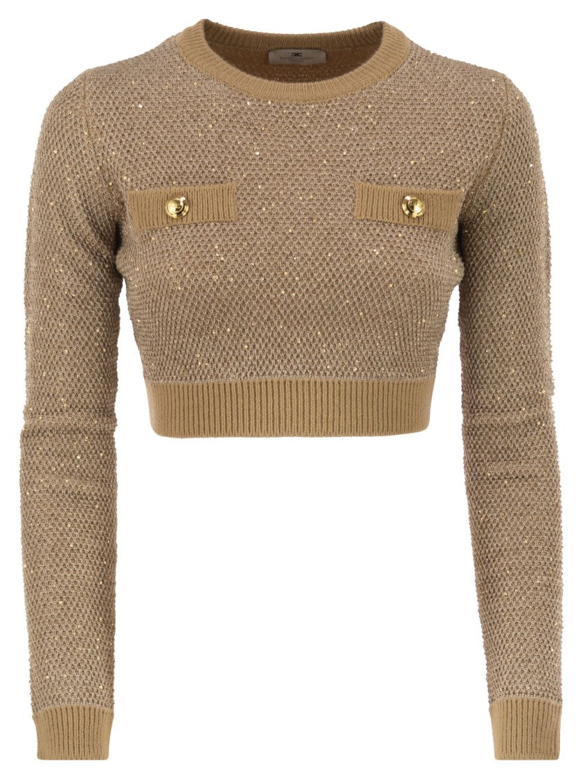 Elisabetta Franchi Sequin Knit Top