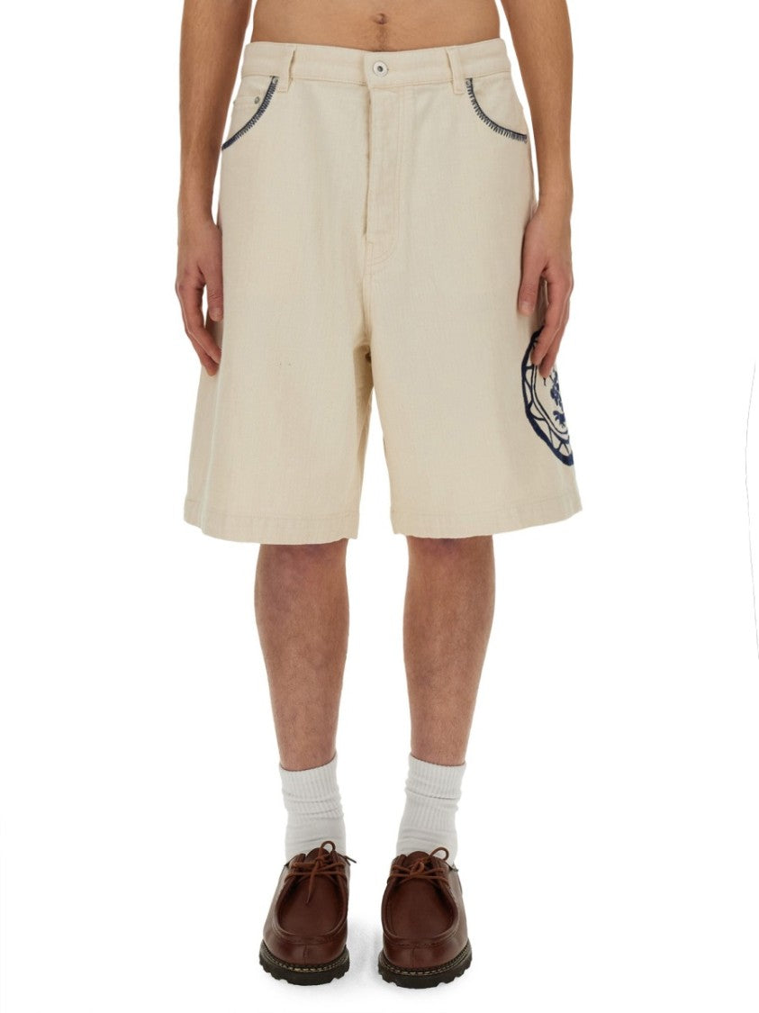 Drôle De Monsieur Relaxed Fit Cotton Bermuda Shorts
