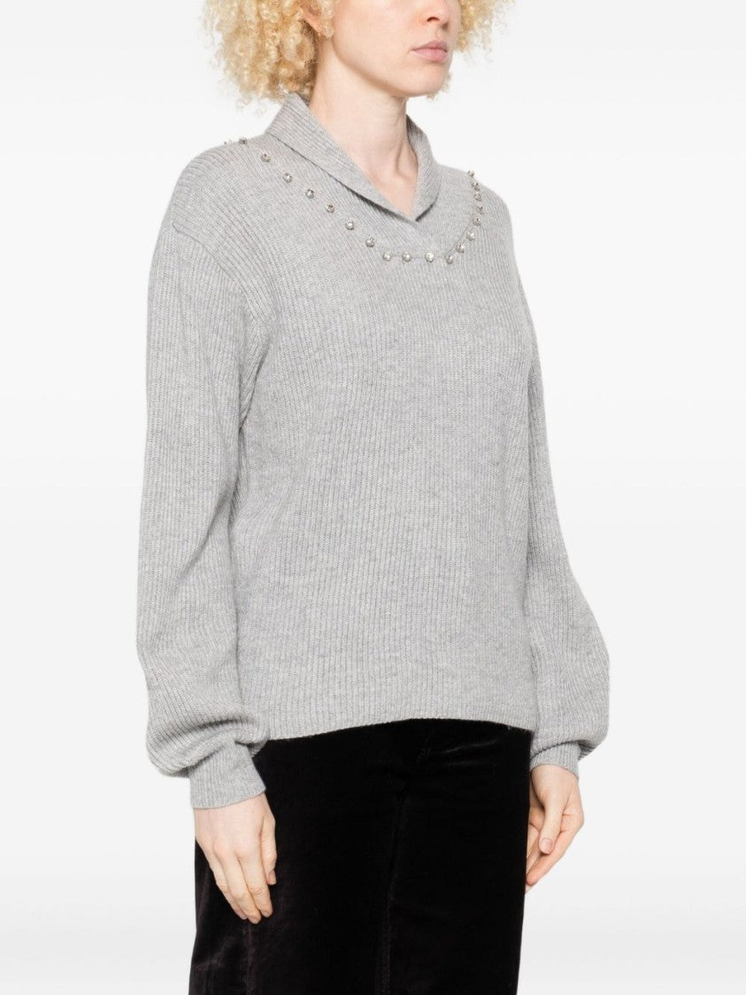 Twinset U&B Ribbed Knit Sweater With Shawl Collar