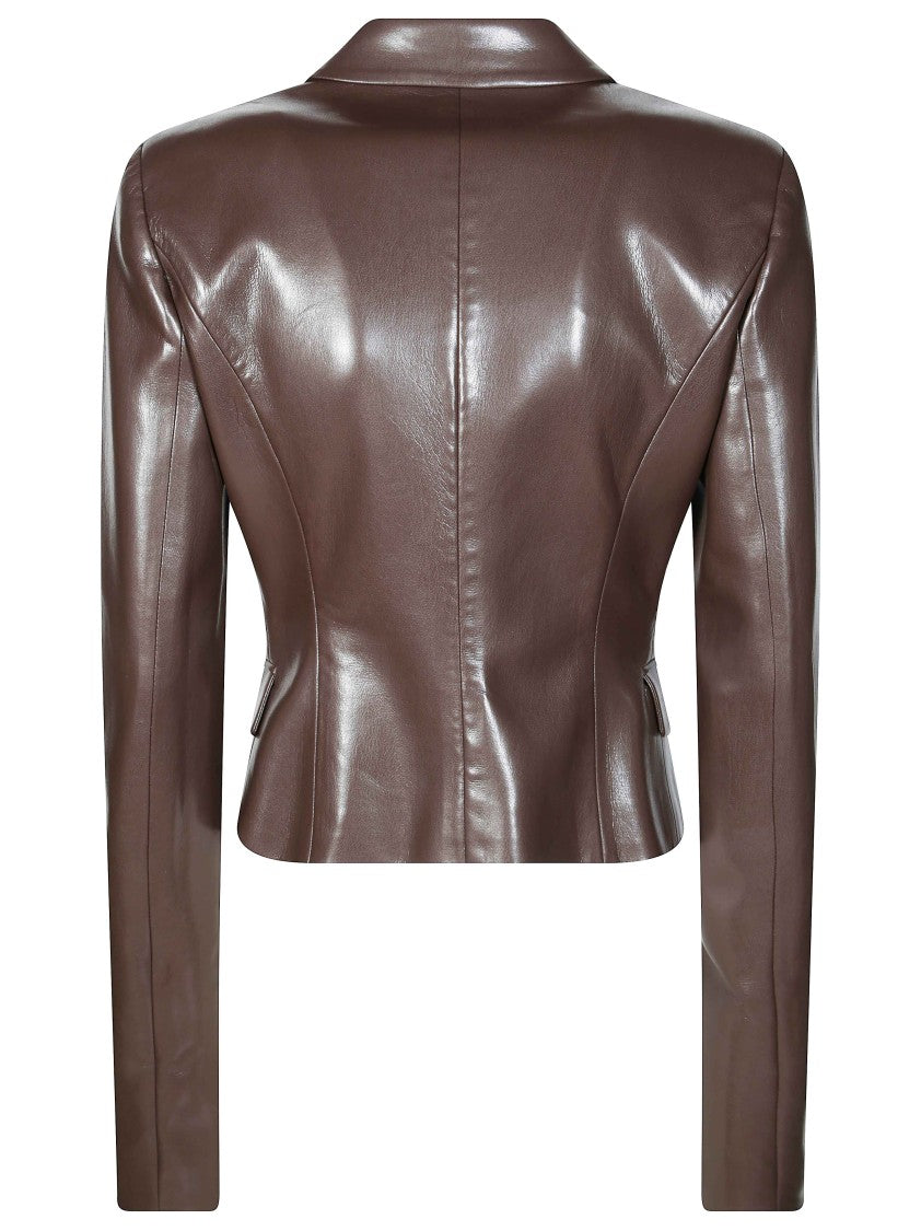 The Andamane Zefira Fitted Faux-Leather Blazer