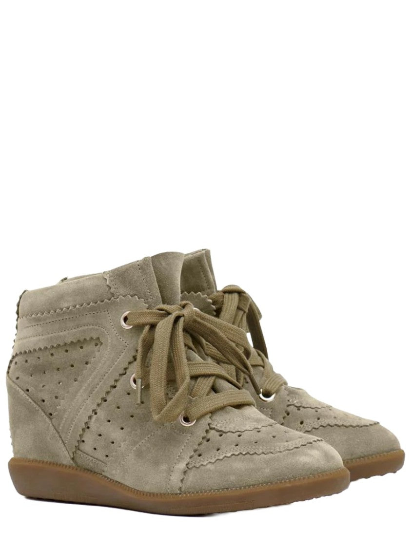 Isabel Marant Bobby Cow Leather Hidden Wedge Sneakers