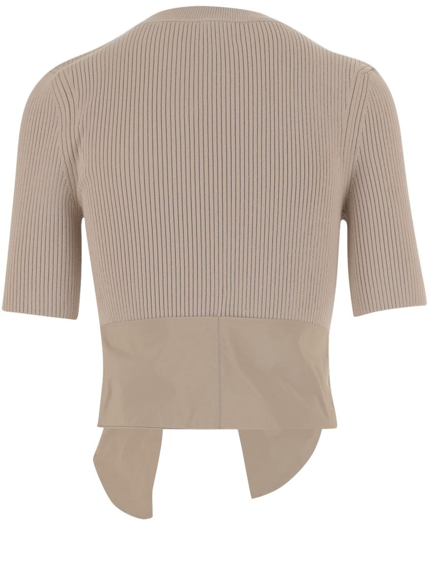 Patou Cotton Blend T-Shirt With Bow Detail