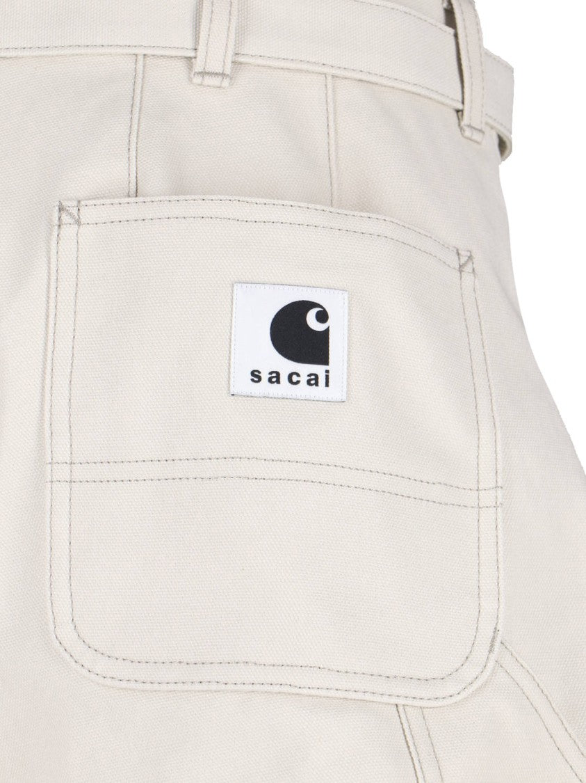 Sacai Duck Pants With Curved Wide Leg Design