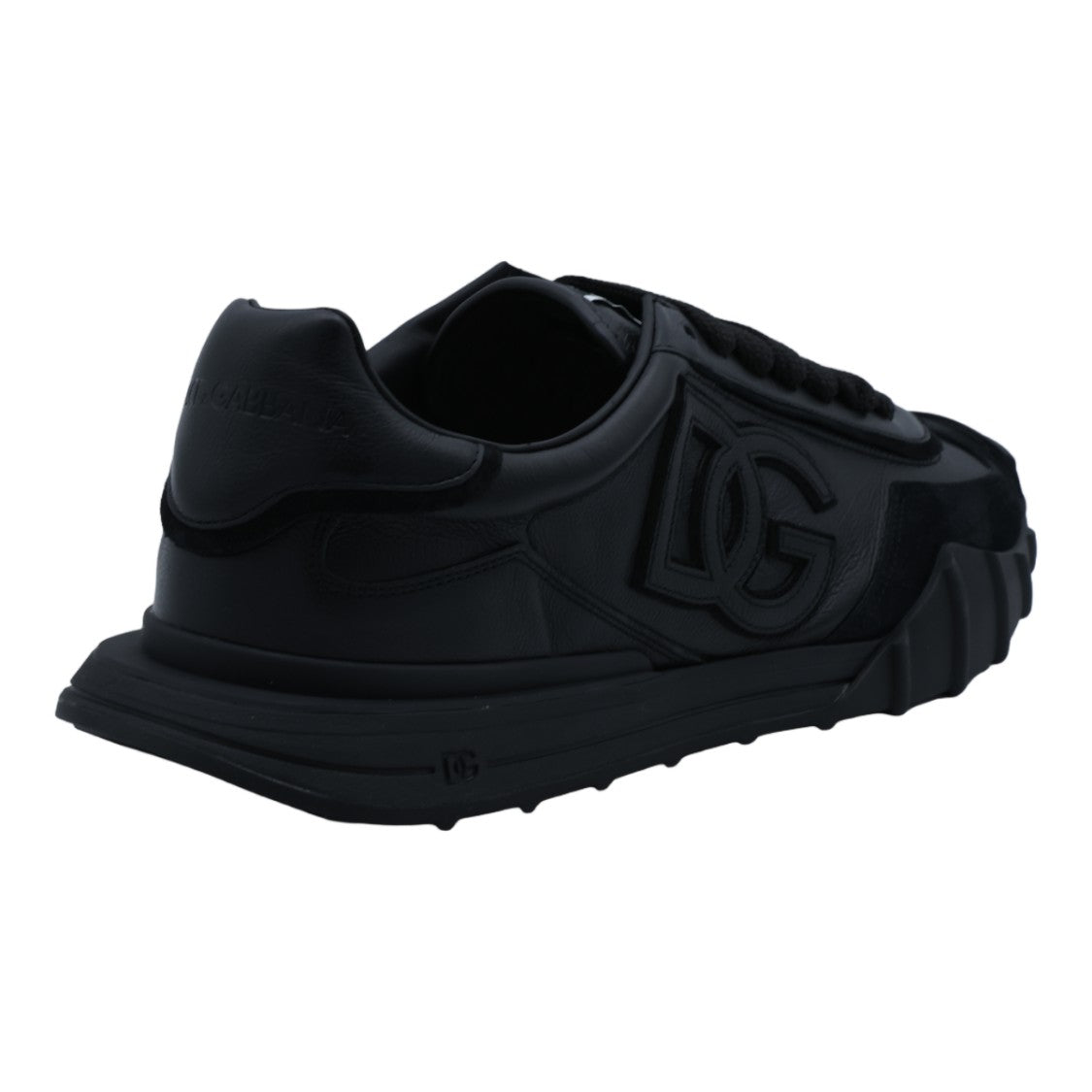 Dolce & Gabbana Monochromatic Black Sneakers With Chunky Sole