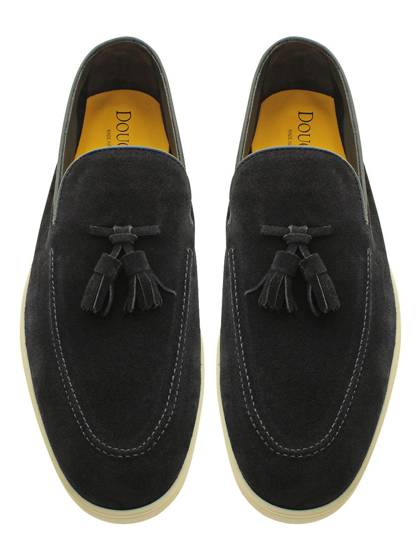 Doucal's Tassel-Accent Suede Loafers