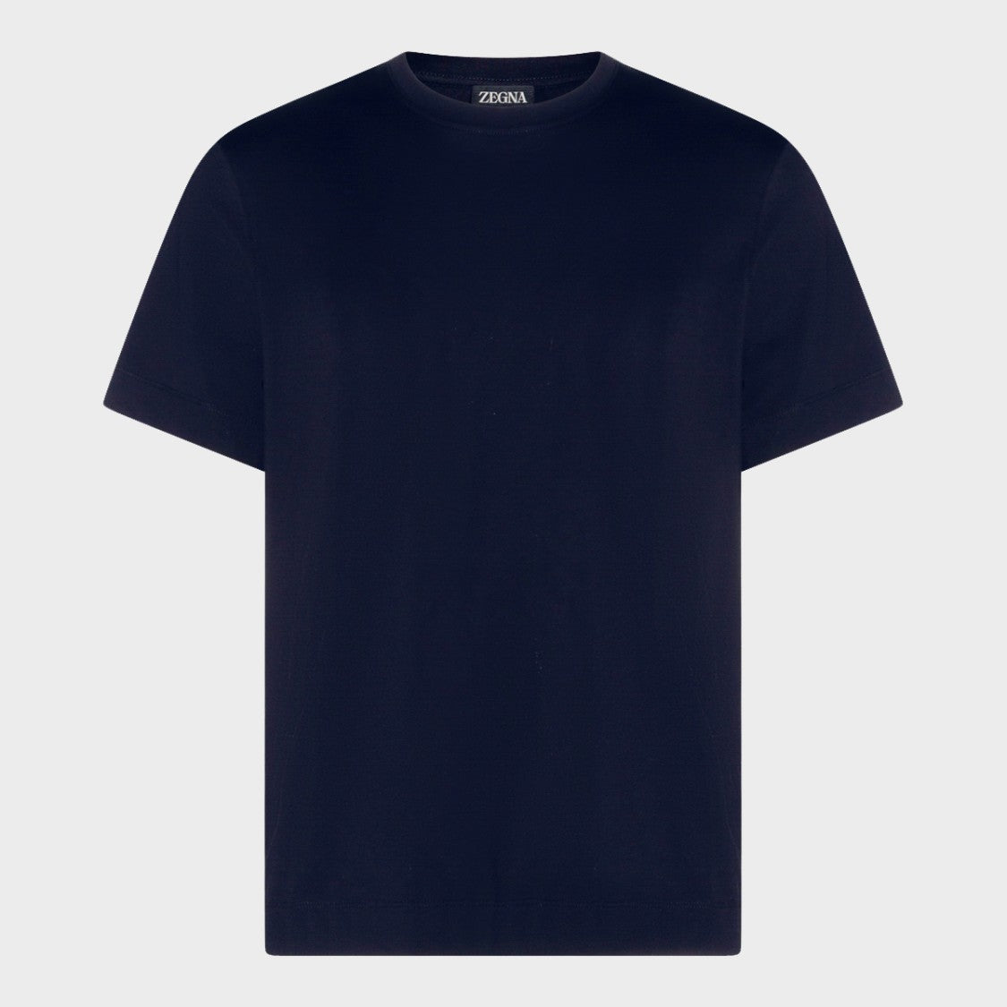 Zegna Navy Cotton Crew Neck Short Sleeve Knitwear
