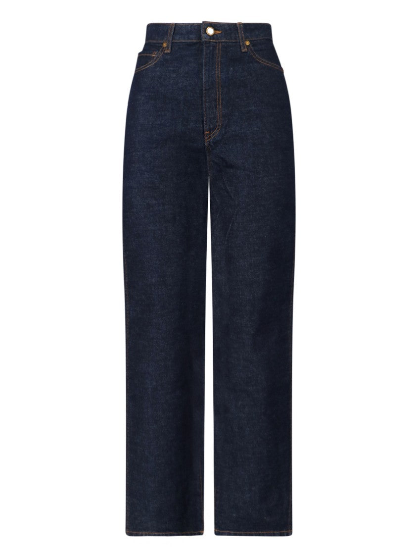 Khaite "Delina" Straight Jeans – Dark Blue